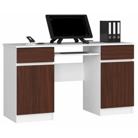 HUCOCO MONA - Bureau Informatique Style Moderne - 135x77x50 - 2 Tiroirs+2 Portes - Beige 3 HUCOCO MONA - Bureau Informatique Style Moderne - 135x77x50 - 2 Tiroirs+2 Portes - Beige