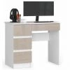 HUCOCO MIR - Bureau Informatique Style Moderne - 90x77x50 - 4 Tiroirs Spacieux - Beige