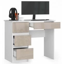 HUCOCO MIR - Bureau Informatique Style Moderne - 90x77x50 - 4 Tiroirs Spacieux - Beige -France Bureau Soldes 2022 45741075 2