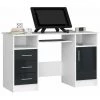 HUCOCO KAMA - Bureau Informatique Style Moderne - 124x74x52 - 1 Porte+3 Tiroirs - Gris -France Bureau Soldes 2022 45741079 1