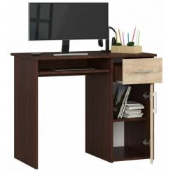 HUCOCO TORPE - Bureau Informatique Style Moderne - 90x74x50 - 1 Porte+1 Tiroir - Sonoma -France Bureau Soldes 2022 45742212 2