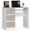 HUCOCO MIR - Bureau Informatique Style Moderne - 90x77x50 - 3 Tiroirs Spacieux - Beige