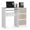 HUCOCO MIR - Bureau Informatique Style Moderne - 90x77x50 - 3 Grands Tiroirs - Beige