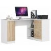 HUCOCO BALAUR - Bureau D'angle Style Moderne - 155x77x85 - 1 Porte+3 Tiroirs - Sonoma