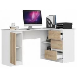 HUCOCO BALAUR - Bureau D'angle Style Moderne - 155x77x85 - 1 Porte+3 Tiroirs - Sonoma 6 HUCOCO BALAUR - Bureau D'angle Style Moderne - 155x77x85 - 1 Porte+3 Tiroirs - Sonoma -France Bureau Soldes 2022 45742340 2