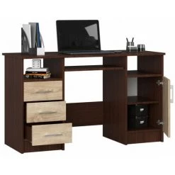 HUCOCO KAMA - Bureau Informatique Style Moderne - 124x74x52 - 3 Tiroirs+1 Porte - Sonoma 5 HUCOCO KAMA - Bureau Informatique Style Moderne - 124x74x52 - 3 Tiroirs+1 Porte - Sonoma -France Bureau Soldes 2022 45742345 2