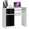 HUCOCO MOGO - Bureau Informatique Style Moderne - 90x77x50 - 1 Tiroir+1 Porte - Noir