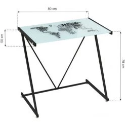 YESDEKO Bureau Verre Trempé Blanc 80cm Mappemonde 8 YESDEKO Bureau Verre Trempé Blanc 80cm Mappemonde -France Bureau Soldes 2022 45753111 2