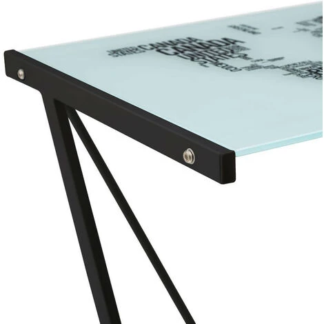 YESDEKO Bureau Verre Trempé Blanc 80cm Mappemonde 5 YESDEKO Bureau Verre Trempé Blanc 80cm Mappemonde – Image 3