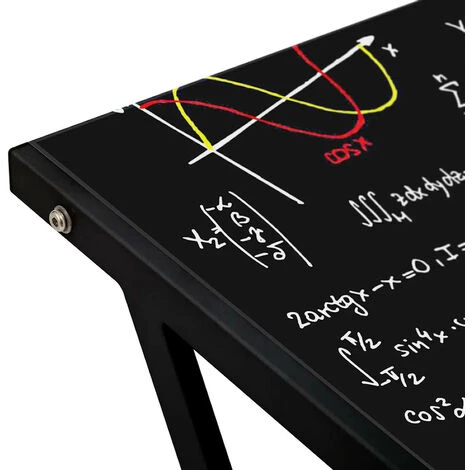 YESDEKO Bureau En Verre Trempé Ardoise Noir 120x60cm Math 7 YESDEKO Bureau En Verre Trempé Ardoise Noir 120x60cm Math – Image 5