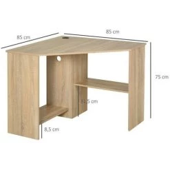 MH Bureau Informatique D’angle Contemporain COLOMBE Chêne -France Bureau Soldes 2022 45779619 3