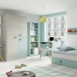 DANSMAMAISON Bureau Avec Tablette Coulissante Turquoise - DESKOU - L 90 X L 54 X H 79 Cm - Bleu -France Bureau Soldes 2022 45792636 3