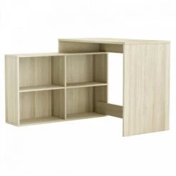 DANSMAMAISON Bureau D'angle 4 Niches Chêne Clair - DIDEROT - L 112 X L 100 X H 77 Cm - Bois -France Bureau Soldes 2022 45792686 5