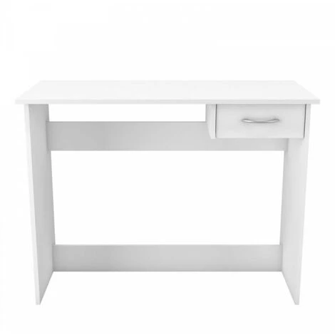 DANSMAMAISON Bureau 1 Tiroir Blanc - OSCAR - L 100 X L 50 X H 76.5 Cm - Blanc 4 DANSMAMAISON Bureau 1 Tiroir Blanc - OSCAR - L 100 X L 50 X H 76.5 Cm - Blanc – Image 2