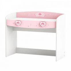 DANSMAMAISON Bureau 1 Tiroir Blanc/Rose - FIONA - L 110 X L 50 X H 91 Cm - Rose -France Bureau Soldes 2022 45792695 3