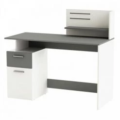 DANSMAMAISON Bureau 1 Porte 1 Tiroir Gris/Blanc - VOLTAIRE - L 121 X L 55 X H 110 Cm - Gris 10 DANSMAMAISON Bureau 1 Porte 1 Tiroir Gris/Blanc - VOLTAIRE - L 121 X L 55 X H 110 Cm - Gris -France Bureau Soldes 2022 45792788 4