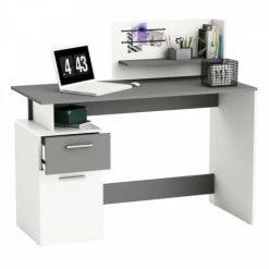 DANSMAMAISON Bureau 1 Porte 1 Tiroir Gris/Blanc - VOLTAIRE - L 121 X L 55 X H 110 Cm - Gris 11 DANSMAMAISON Bureau 1 Porte 1 Tiroir Gris/Blanc - VOLTAIRE - L 121 X L 55 X H 110 Cm - Gris -France Bureau Soldes 2022 45792788 5