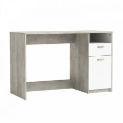 DANSMAMAISON Bureau 1 Porte 1 Tiroir Béton/Blanc - ALAIN - L 121.5 X L 50 X H 77 Cm - Gris 9 DANSMAMAISON Bureau 1 Porte 1 Tiroir Béton/Blanc - ALAIN - L 121.5 X L 50 X H 77 Cm - Gris -France Bureau Soldes 2022 45792835 3