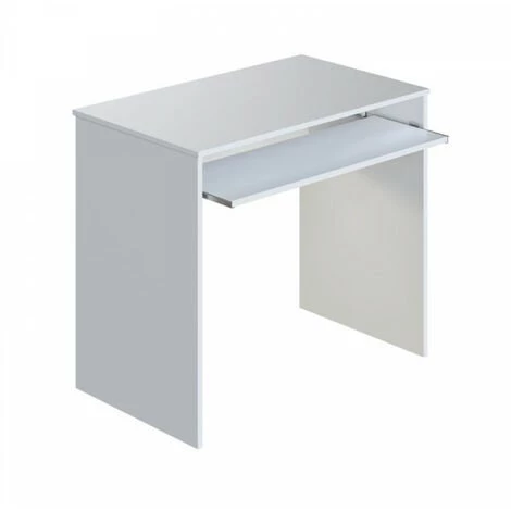 DANSMAMAISON Bureau Avec Tablette Coulissante Blanc - DESKOU - L 90 X L 54 X H 79 Cm - Blanc 6 DANSMAMAISON Bureau Avec Tablette Coulissante Blanc - DESKOU - L 90 X L 54 X H 79 Cm - Blanc – Image 4