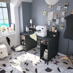 DANSMAMAISON Bureau De Gamer Gris - CHEZO - L 136 X L 67 X H 88 Cm - Gris -France Bureau Soldes 2022 45793060 3