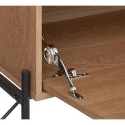 Bureau De Secrétaire En Métal Et Frêne Coloris Beige - Longueur 84 X Profondeur 74 X Hauteur 146 Cm -PEGANE- -France Bureau Soldes 2022 45838442 4