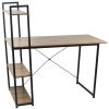 Table De Bureau Avec étagère En Fer Noir - Longueur 120 X Largeur 64 X Hauteur 120 Cm -PEGANE- -France Bureau Soldes 2022 45838846 1