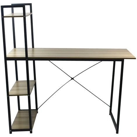 Table De Bureau Avec étagère En Fer Noir - Longueur 120 X Largeur 64 X Hauteur 120 Cm -PEGANE- 4 Table De Bureau Avec étagère En Fer Noir - Longueur 120 X Largeur 64 X Hauteur 120 Cm -PEGANE- – Image 2
