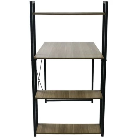 Table De Bureau Avec étagère En Fer Noir - Longueur 120 X Largeur 64 X Hauteur 120 Cm -PEGANE- 5 Table De Bureau Avec étagère En Fer Noir - Longueur 120 X Largeur 64 X Hauteur 120 Cm -PEGANE- – Image 3