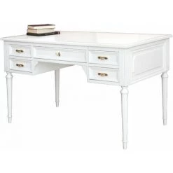 ARTEFERRETTO Table Bureau En Bois Style Louis XVI - Finition Blanche -France Bureau Soldes 2022 45875666 3