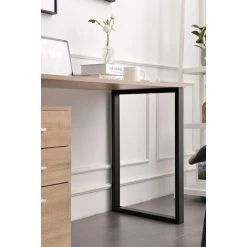 CLP Bureau Stockton Avec Plateau En MDF Cadre En Tubes D'acier Et Colonne De Rangement Nature -France Bureau Soldes 2022 45885349 4