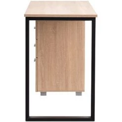 CLP Bureau Stockton Avec Plateau En MDF Cadre En Tubes D'acier Et Colonne De Rangement Nature -France Bureau Soldes 2022 45885349 5