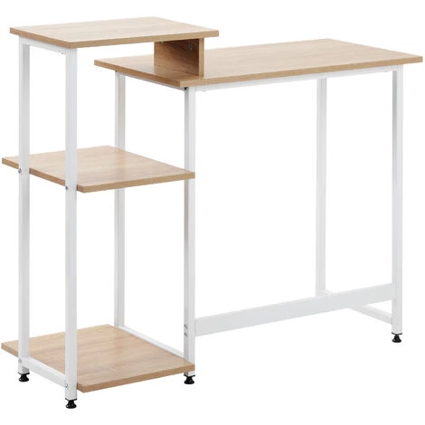 ORGANNICE Bureau Ordinateur Bureau Pc Table De Travail Pour Bureau Salon école, Cadre En Métal - Naturel 3 ORGANNICE Bureau Ordinateur Bureau Pc Table De Travail Pour Bureau Salon école, Cadre En Métal - Naturel