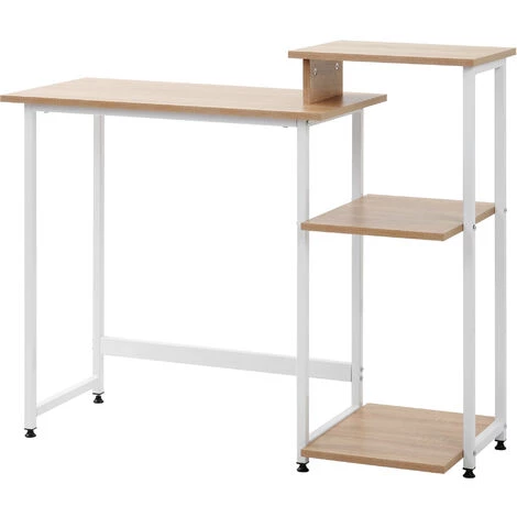 ORGANNICE Bureau Ordinateur Bureau Pc Table De Travail Pour Bureau Salon école, Cadre En Métal - Naturel 4 ORGANNICE Bureau Ordinateur Bureau Pc Table De Travail Pour Bureau Salon école, Cadre En Métal - Naturel – Image 2