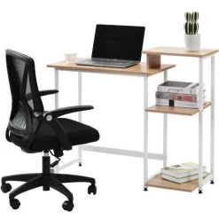 ORGANNICE Bureau Ordinateur Bureau Pc Table De Travail Pour Bureau Salon école, Cadre En Métal - Naturel 11 ORGANNICE Bureau Ordinateur Bureau Pc Table De Travail Pour Bureau Salon école, Cadre En Métal - Naturel -France Bureau Soldes 2022 45951555 5