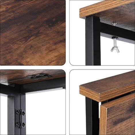 AICOK Bureau Pliable Pour Ordinateur Table De Travail Vintage Table D’Ordinateur Pour Salon Salle De Jeux En BoisDesign Industriel 98x47,5x75cm 7 AICOK Bureau Pliable Pour Ordinateur Table De Travail Vintage Table D’Ordinateur Pour Salon Salle De Jeux En BoisDesign Industriel 98x47,5x75cm – Image 5