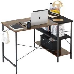 ORGANNICE Bureau En L Bureau D'ordinateur Avec Espace De Rangement à Trois Niveaux - Brun -France Bureau Soldes 2022 46225574 5