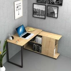 IPERBRIKO Bureau Avec Bibliothèque Réversible Chêne OSLO 120x60x H74 Cm -France Bureau Soldes 2022 46377730 4