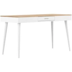 TEMAHOME - Bureau HORIZON Blanc Et Chêne Naturel - Bianco E Quercia Naturale