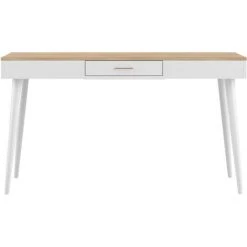 TEMAHOME - Bureau HORIZON Blanc Et Chêne Naturel - Bianco E Quercia Naturale -France Bureau Soldes 2022 46476127 3