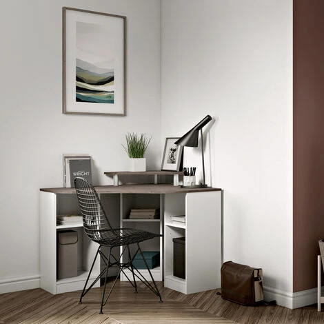 SYMBIOSIS - Bureau D'angle CORNER Blanc Et Béton - Bianco E Cemento 4 SYMBIOSIS - Bureau D'angle CORNER Blanc Et Béton - Bianco E Cemento – Image 2