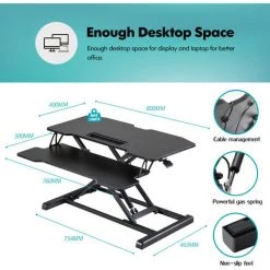 Fenge Bureau Assis Debout Moyen Noir 32''/80cm SD315001WB -France Bureau Soldes 2022 46488336 4