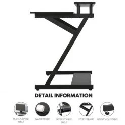 FITUEYES Bureau D'Ordinateur Avec Clavier Bois Noir Table D'écriture En Forme De Z Poste De Travail 70x60x84cm Noir CD307001WB 9 FITUEYES Bureau D'Ordinateur Avec Clavier Bois Noir Table D'écriture En Forme De Z Poste De Travail 70x60x84cm Noir CD307001WB -France Bureau Soldes 2022 46488453 3