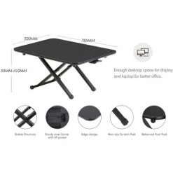 FITUEYES Bureau Assis Debout Grand Noir 31''/78,5cm SD108001MB -France Bureau Soldes 2022 46488458 5