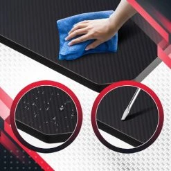 CLP Table Gaming LED Lewiston Avec Cadre Et Pieds En Tubes D'acier Rouge -France Bureau Soldes 2022 46560951 3