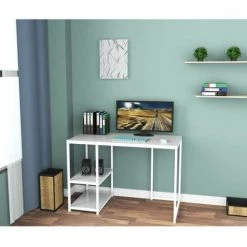 AUTRES Bureau En Metal - Blanc - L 110 X P 55 X H 75 Cm - CORY -France Bureau Soldes 2022 46624298 3