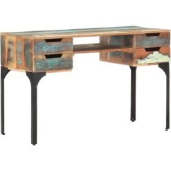 TRUE DEAL Bureau 118x48x75 Cm Bois De Récupération Massif