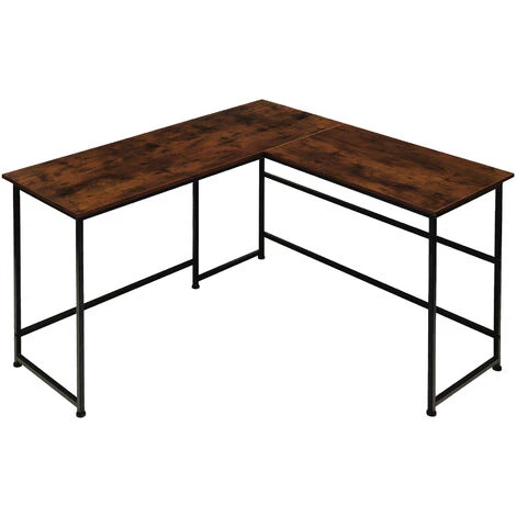 TECTAKE Bureau MELROSE 140x130x76,5cm - Table D’ordinateur En L Avec Support D’écran, Bureau D’angle, Table De Bureau - Bois Foncé Industriel 6 TECTAKE Bureau MELROSE 140x130x76,5cm - Table D’ordinateur En L Avec Support D’écran, Bureau D’angle, Table De Bureau - Bois Foncé Industriel – Image 4