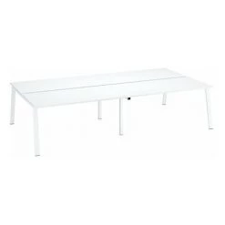 SANS MARQUE Pôle De 4 Bureaux Droits Blanc L 160 X P 80 Cm, Piétement Métal Blanc - Arch - Maxiburo - Blanc