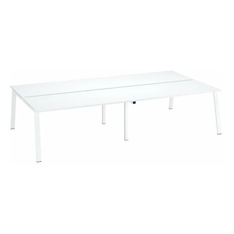 SANS MARQUE Pôle De 4 Bureaux Droits Blanc L 160 X P 80 Cm, Piétement Métal Blanc - Arch - Maxiburo - Blanc 3 SANS MARQUE Pôle De 4 Bureaux Droits Blanc L 160 X P 80 Cm, Piétement Métal Blanc - Arch - Maxiburo - Blanc