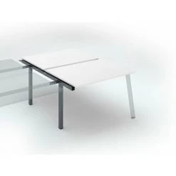 SANS MARQUE Pôle De 2 Bureaux Droits Blanc L 120 X P 80 Cm, Piétement Métal Anthracite - Arch - Elément Suivant - Maxiburo - Anthracite